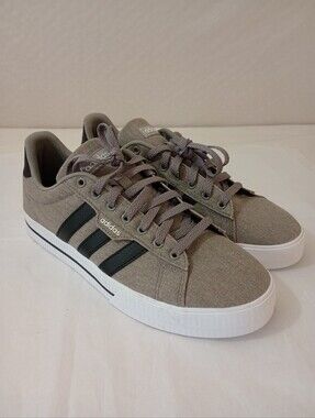 Adidas Gray Canvas Sneakers with Black Stripes